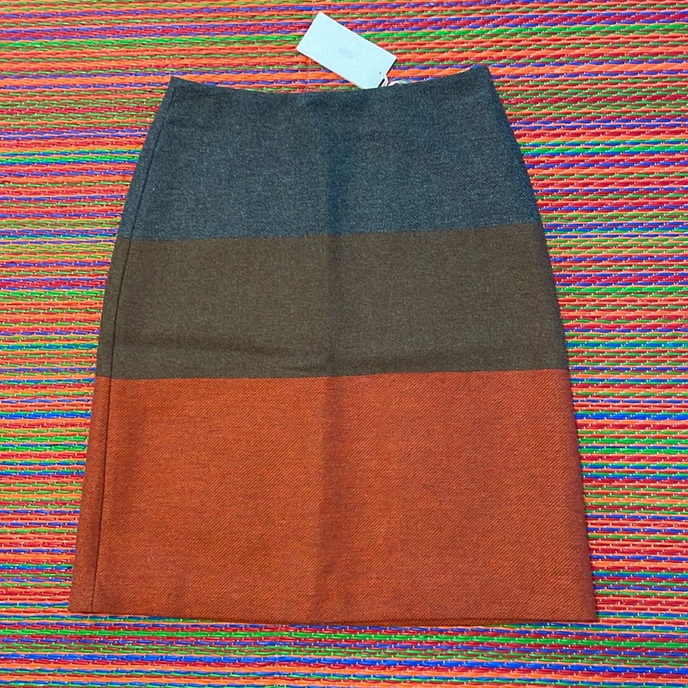 Hugo Boss Gray, Brown, and Orange Skirt